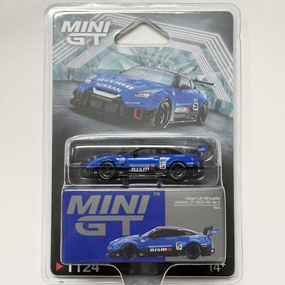 现货 MINIGT 1:64 1124号日产 GTR R35 蓝色 合金汽车模型