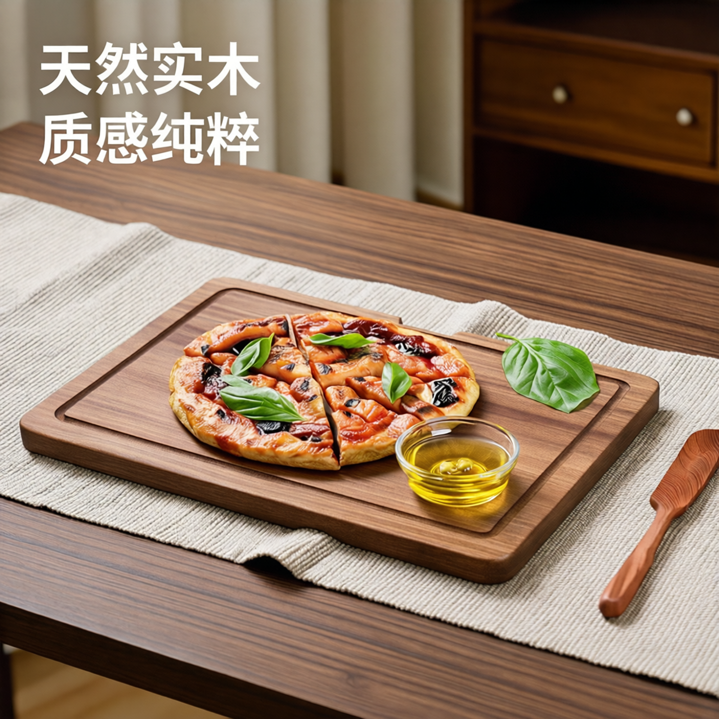 沙比利牛排板长方形披萨板酒店摆台餐具牛扒板托盘平盘子实木订做