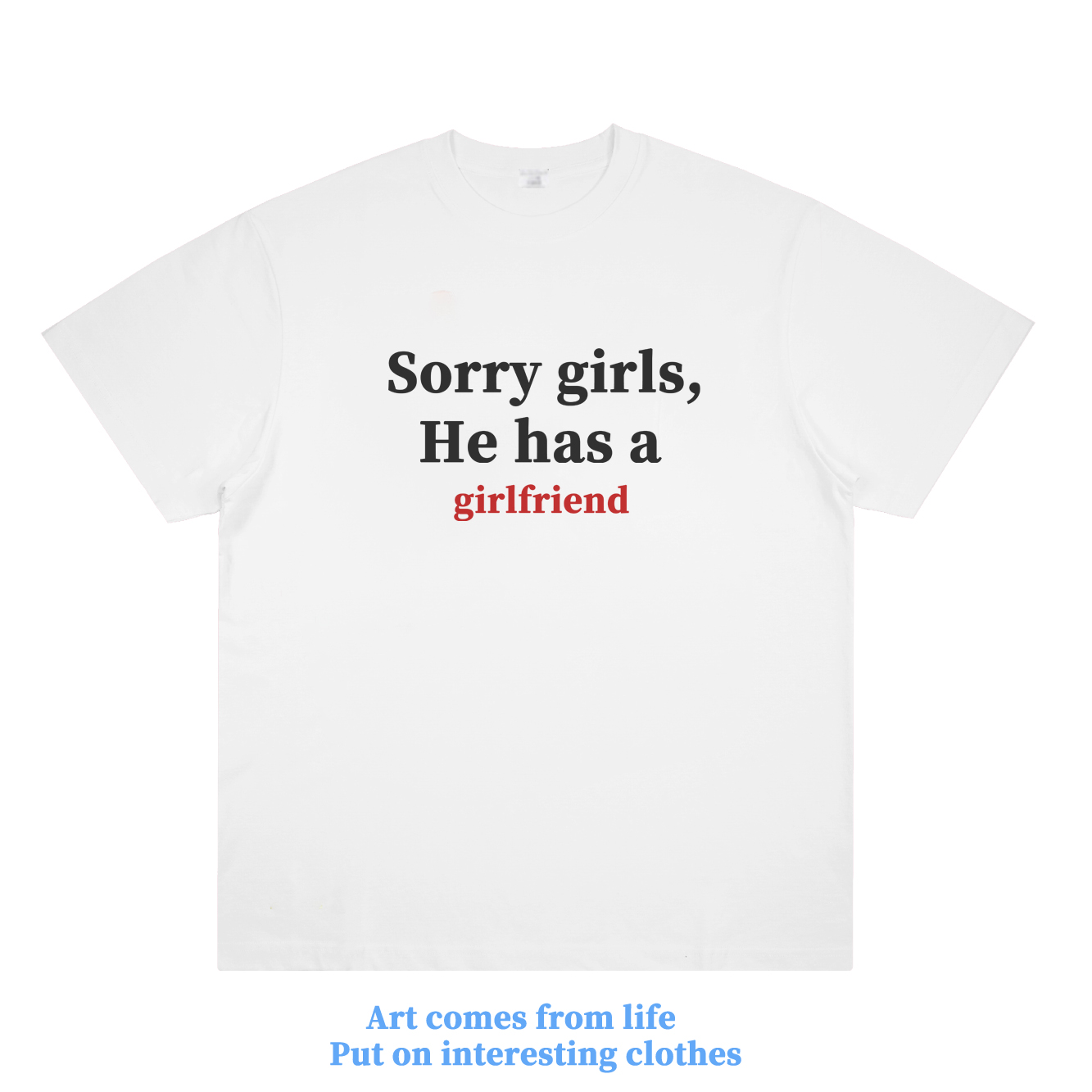 美式标语短袖趣味复古情侣装