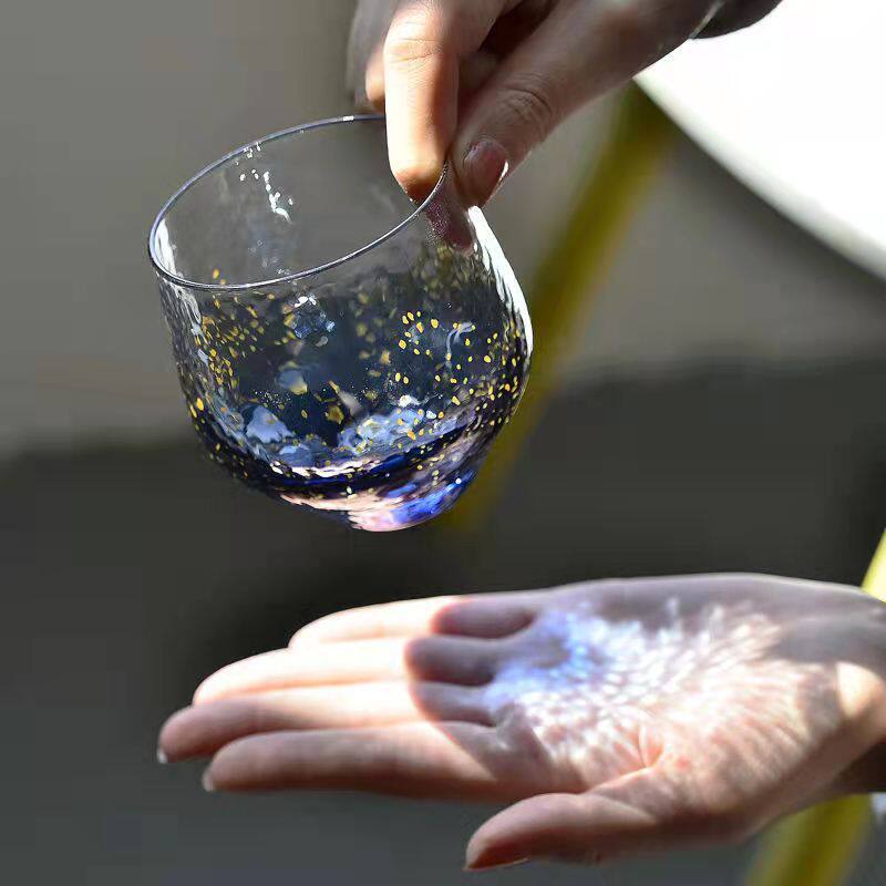 八千代星空杯日式锤纹水晶玻璃杯威士忌酒杯子女高颜值茶杯情侣杯