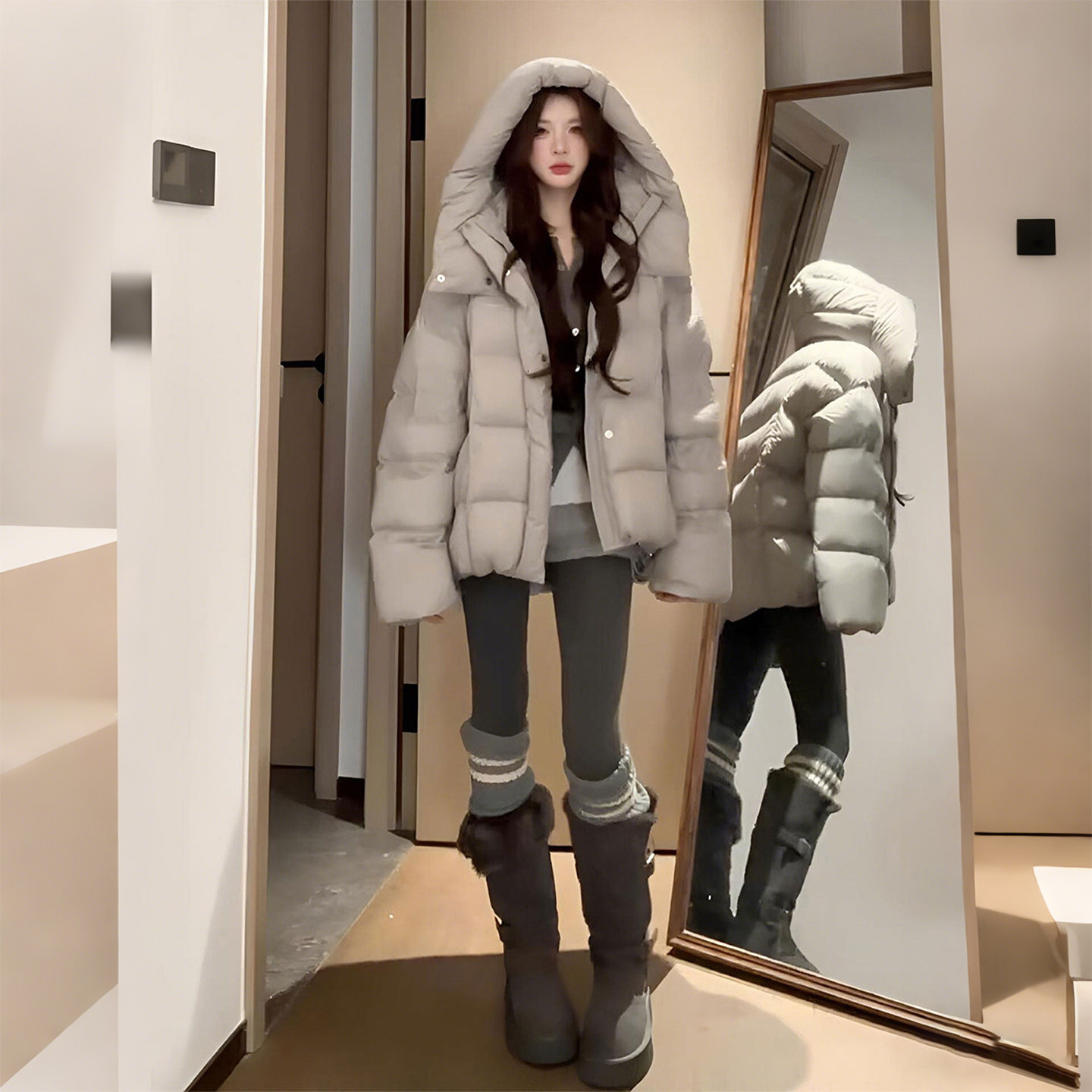 特大码女装胖mm韩版百搭面包棉服女冬季加厚连帽宽松保暖棉袄外套,女装/女士精品,大码棉服,淘宝优惠券,粉丝福利购,淘宝优惠卷