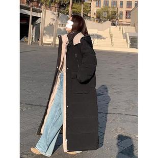 300斤胖mm大码女装韩系宽松百搭棉服女超长款过膝加厚棉袄外套潮