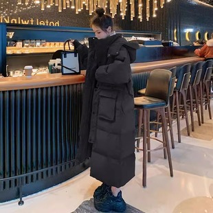 设计感加厚连帽中长款 女装 棉服宽松百搭棉衣外套 300斤胖mm大码