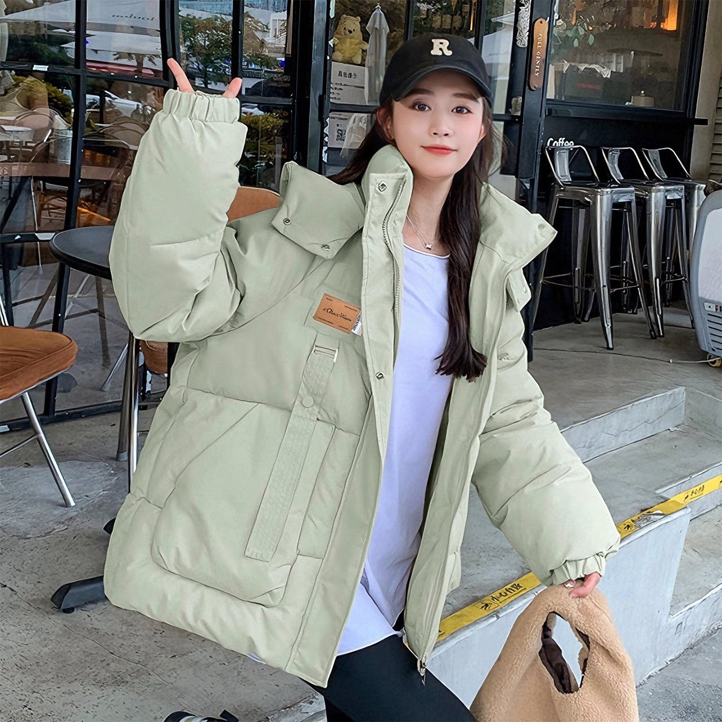 大码女装胖mm设计感百搭连帽棉服女冬季宽松显瘦加厚保暖棉袄外套,女装/女士精品,大码棉服,淘宝优惠券,粉丝福利购,淘宝优惠卷