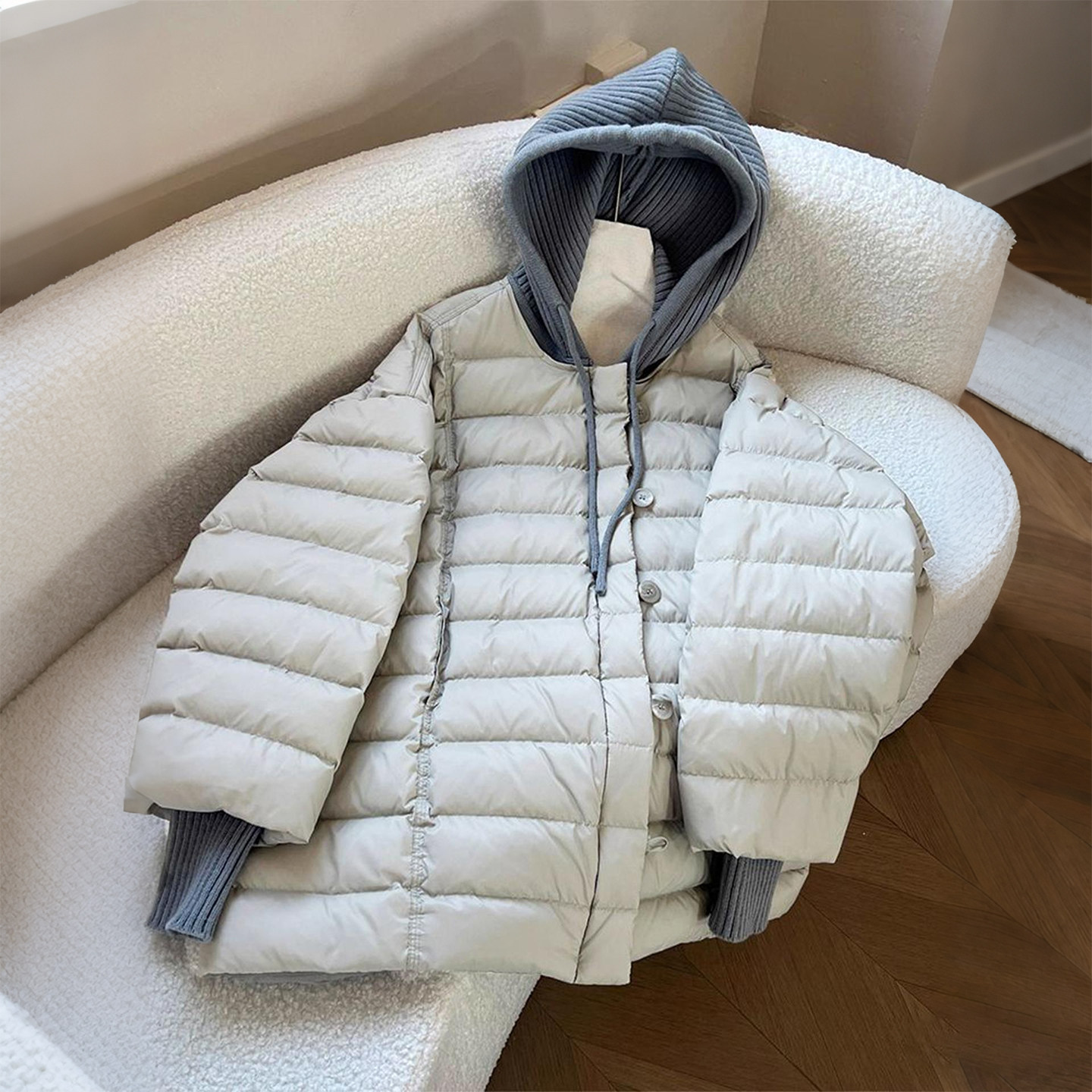 300斤大码女装胖mm假两件棉服