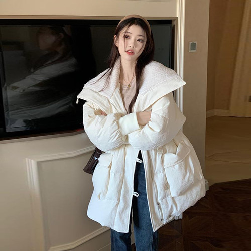 大码300斤翻领拼接加厚保暖棉服