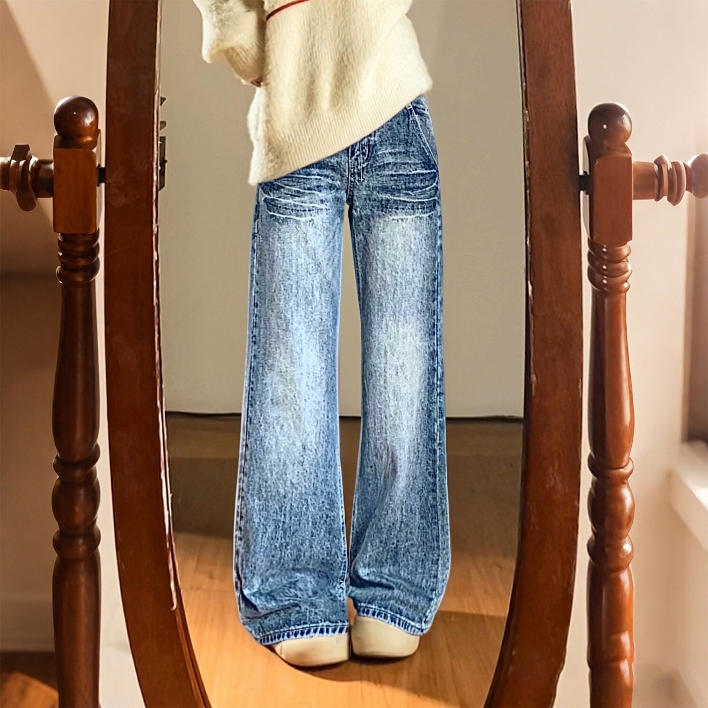 300斤大码女装胖mm水洗裂纹阔腿牛仔裤女高腰百搭显瘦遮胯直筒裤,女装/女士精品,大码裤装,淘宝优惠券,粉丝福利购,淘宝优惠卷