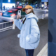 特大码 女装 胖mm设计感百搭连帽棉服女宽松显瘦加厚保暖棉衣外套潮