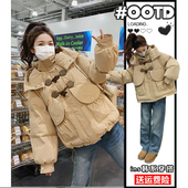 300斤特大码 胖mm宽松加厚面包服外套 新款 女装 韩系百搭棉服女冬季