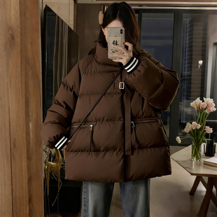 宽松显瘦加厚保暖学生棉衣潮 胖mm立领面包服棉服女韩版 特大码 女装