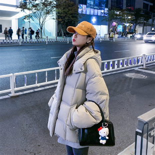 宽松加厚保暖百搭棉衣外套 胖mm韩系连帽面包服棉服女冬季 大码 女装