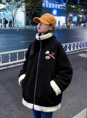 特大码女装羊羔毛大码棉服