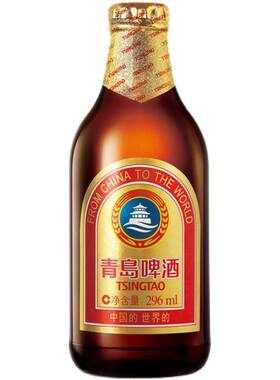青岛啤酒(TsingTao)金质小棕金11度296ml*4瓶装 麦香浓郁新日期