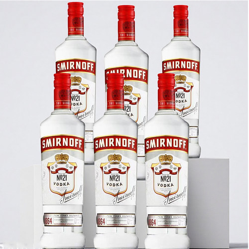 斯米诺红牌伏特加smirnoff皇冠伏特加鸡尾酒调酒基酒洋酒700ml