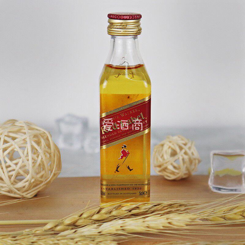 烘焙蛋糕装饰小酒版 尊尼获加红牌威士忌红方50ml毫升酒伴 塑料