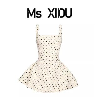 Ms XIDU 双轨虞书欣姜暮同款设计感波点连衣裙高级感蓬蓬短裙女夏