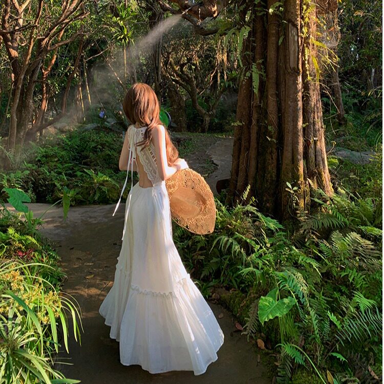 绝美超仙白月光蕾丝拼接