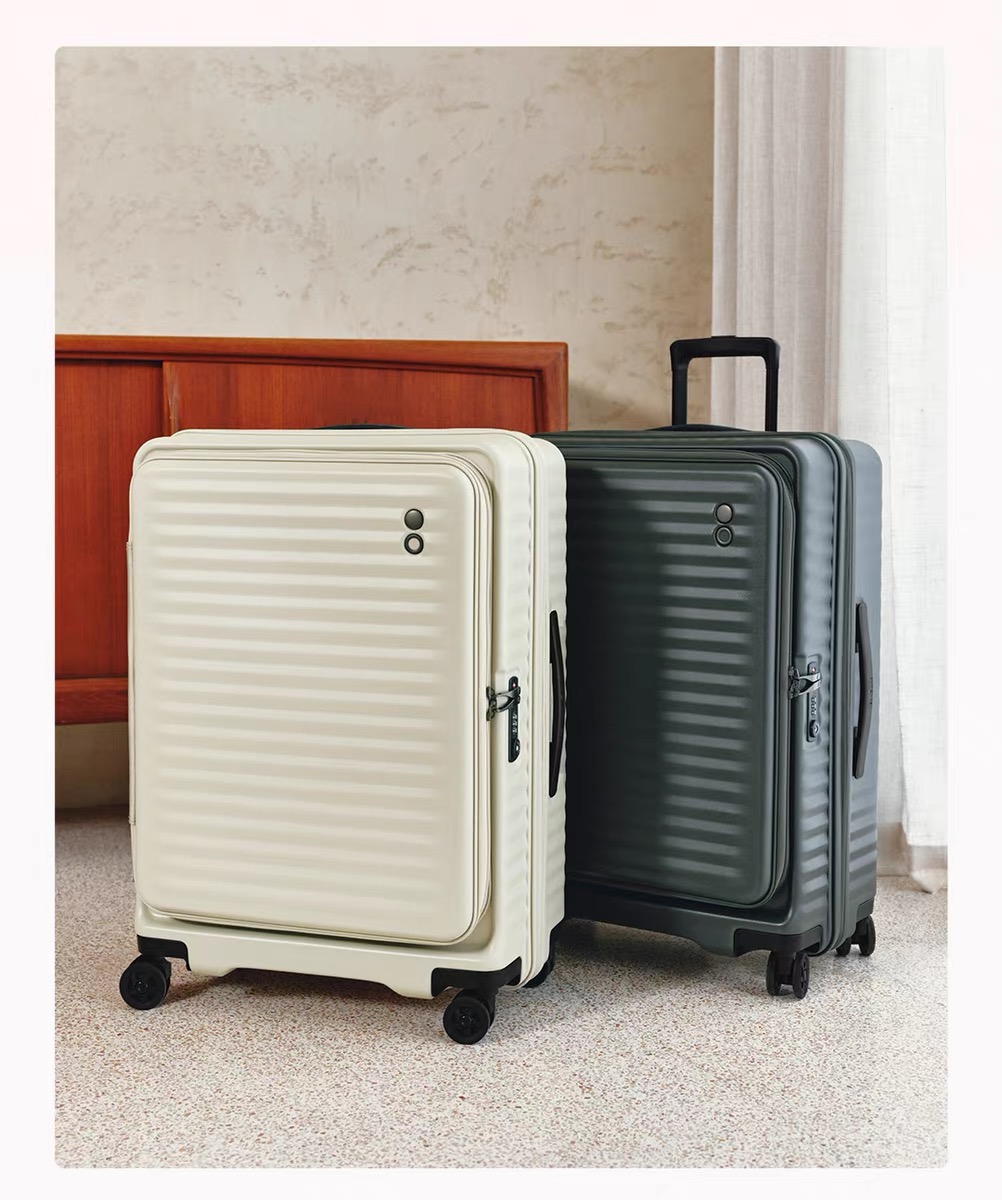 Echolac/爱可乐前开盖行李箱20/24/28寸大容量扩展拉杆箱旅行箱