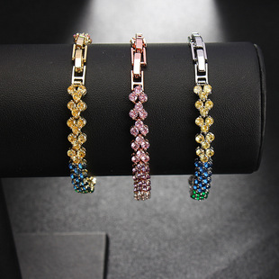 芒果小饰时尚简约百搭满圆形锆石手链女士通勤轻奢饰品搭配