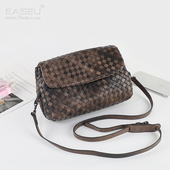 2025春夏新款 时尚 真羊皮编织淑女包包真皮女士单肩斜挎手拿包小包