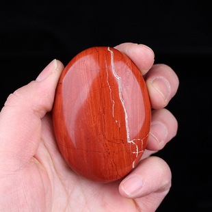 新品天然红碧玉手把件鸡血石红色文玩石头玉石把玩件水晶原石矿物
