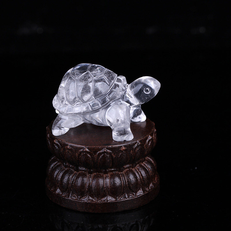 天然白水晶小乌龟摆件