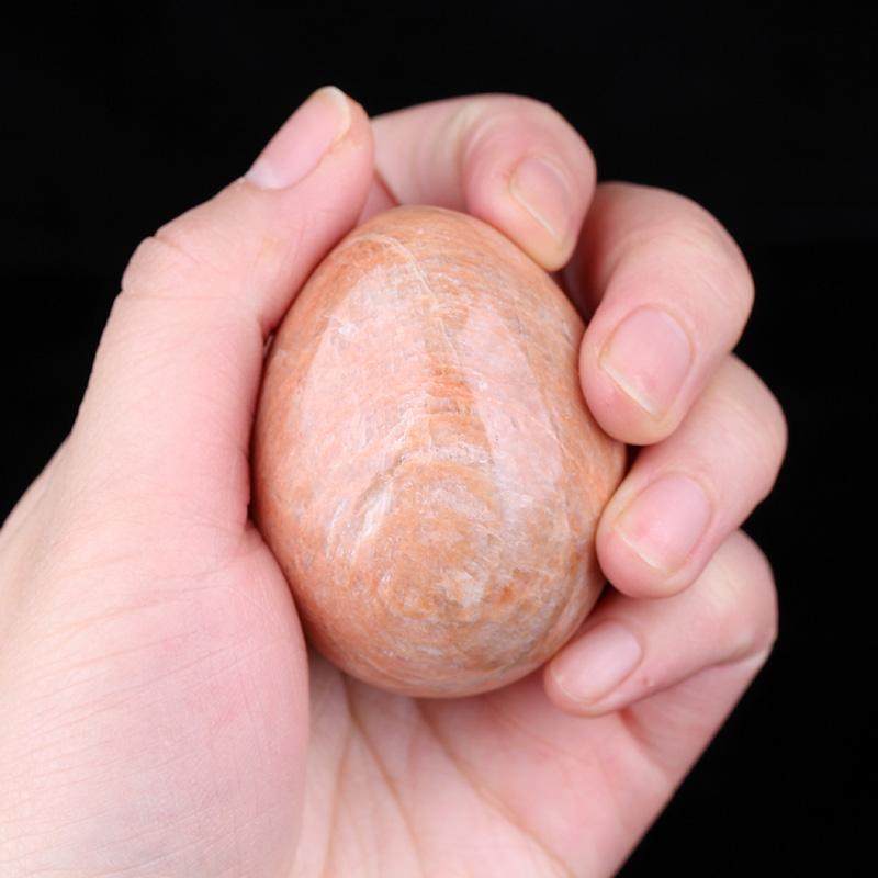 天然太阳石手把件 水晶原石奇石矿物标本 石头文玩玉石随身把玩件