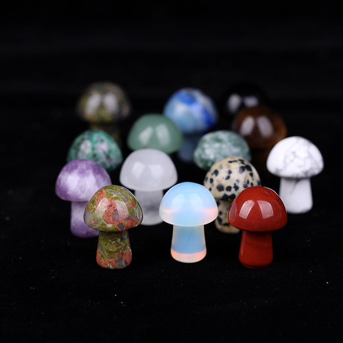 天然矿物水晶小标本小蘑菇摆件