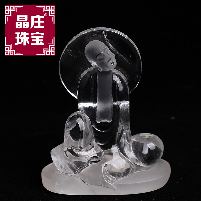 天然白水晶原石摆件罗汉香插