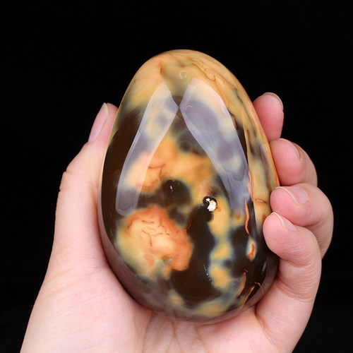 天然花玛瑙手把件原石随行手握