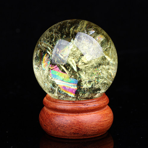 天然黄水晶球摆件6A收藏级