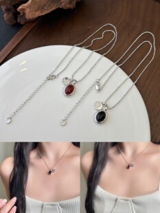 丽银饰品丽贝丽影把“东方韵味戴身上银链串起红黑玛瑙玛瑙温润细