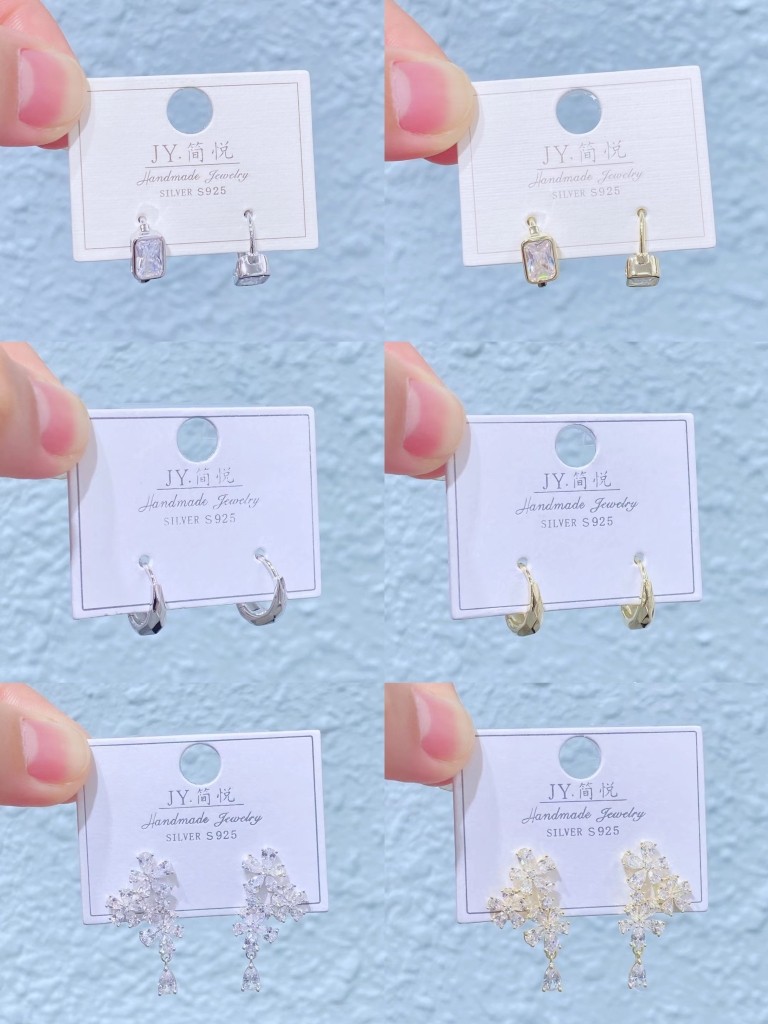 简悦银饰耳饰新款s925通体银气质时尚简约设计精致休闲小耳扣耳钉