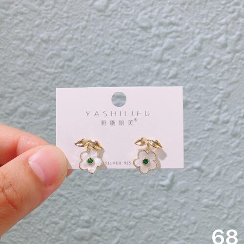 YS925通体纯银气质百搭贝壳玉髓小耳钉多款系列