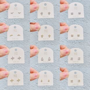 简悦s925通体银镶钻耳钉小众设计高级感简约百搭耳环2025新款耳饰