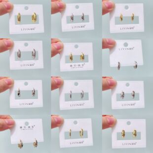 丽银丽贝丽影爆款气质冷淡风金属耳扣潮流个性通勤女耳环银针耳扣