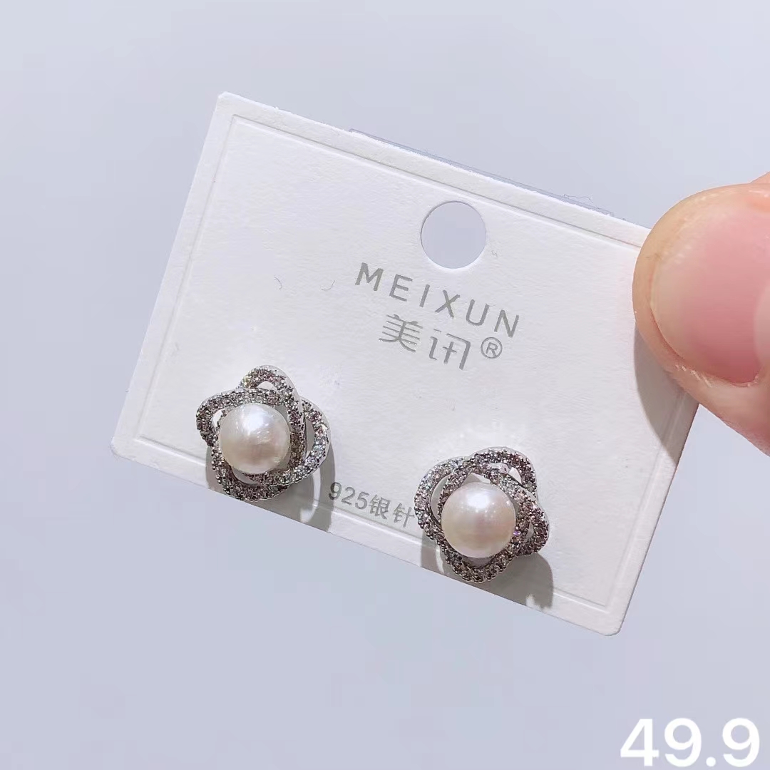 美讯耳饰饰品s925银针气质时尚珍珠系列耳环