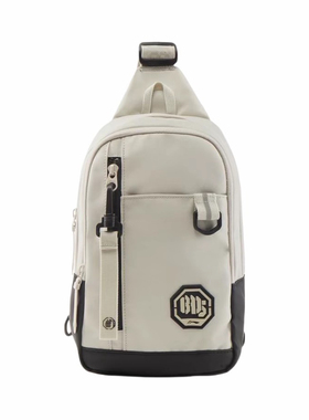 李宁 休闲运动潮流聚酯纤维情侣款腰包胸包 黑色