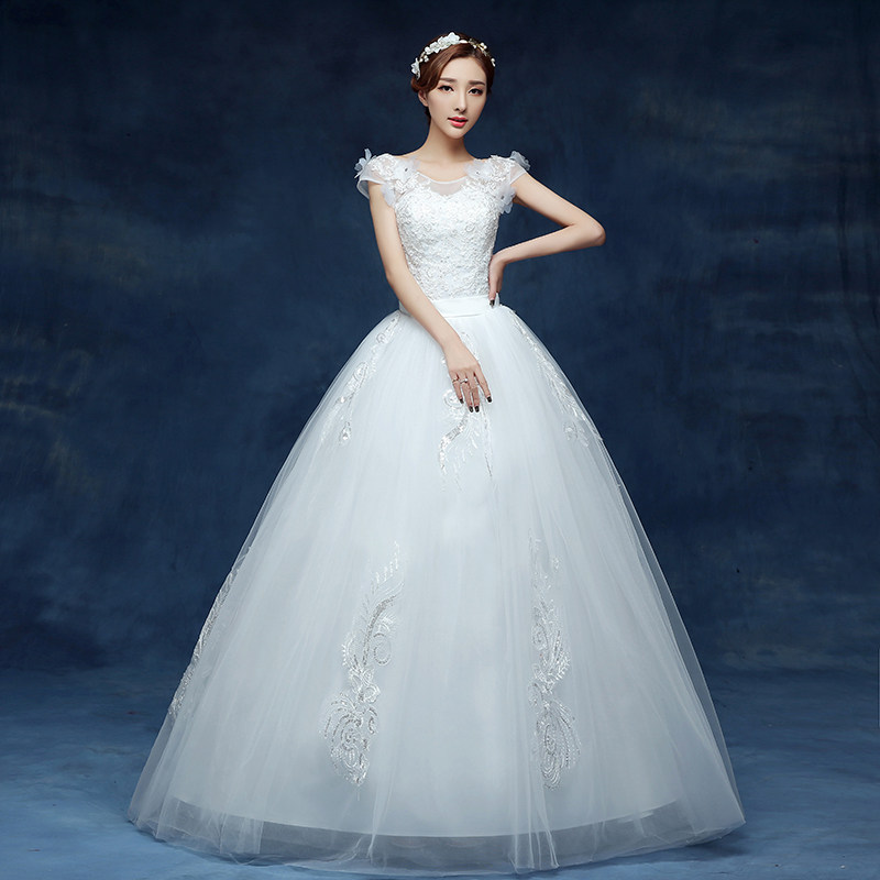 2020 new pattern Korean Simplicity Shoulders Show thin bride marry customized Off Shoulder Wedding dress Flowerin the Women's clothing/Boutique , Wedding/Cheongsam/Formal dress , Wedding  category - from Buy2taobao.com to provide professional Taobao agent buy service