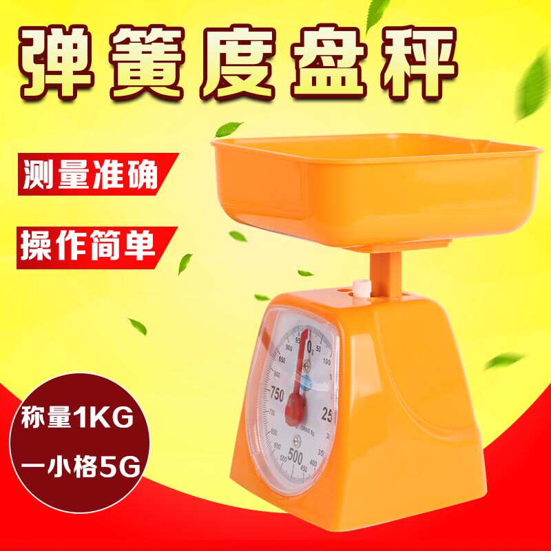 弹簧学生用盘秤教具指针称天平家用小学生儿童教学克秤弹簧秤1kg小型