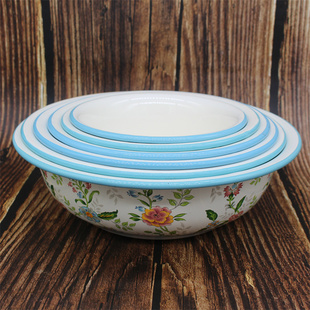 特厚搪瓷盆食品级饭盆面盆老式加厚和面盆家用厨房洗菜盆炖肉盆子