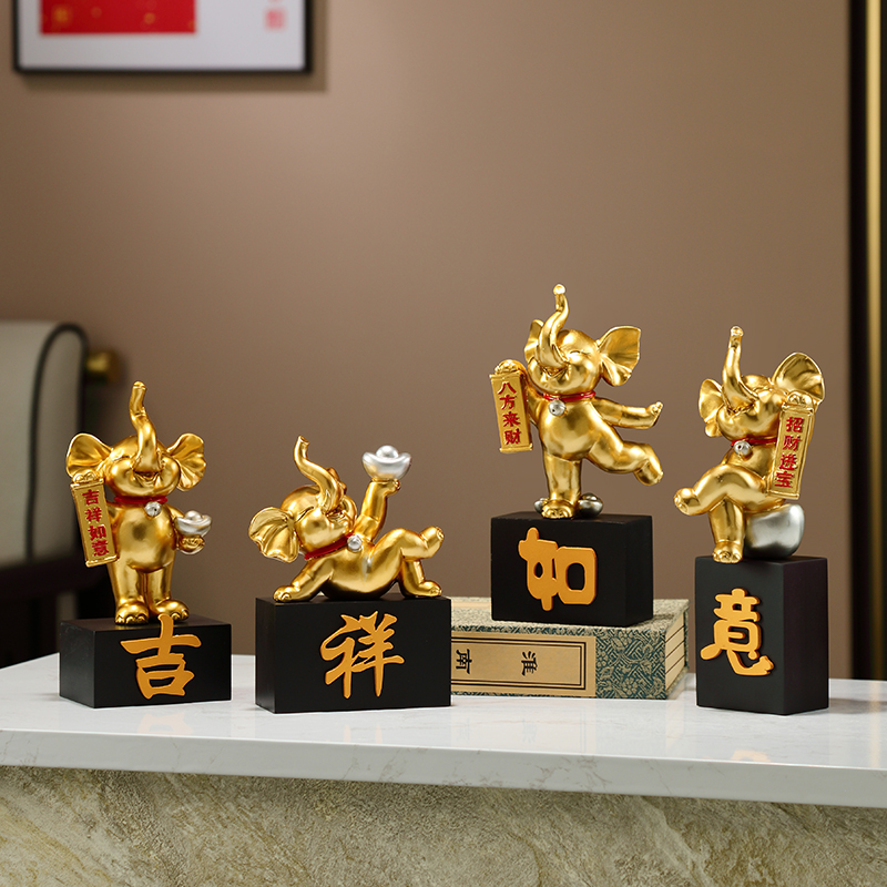 高档树脂吉祥如意客厅酒柜摆件