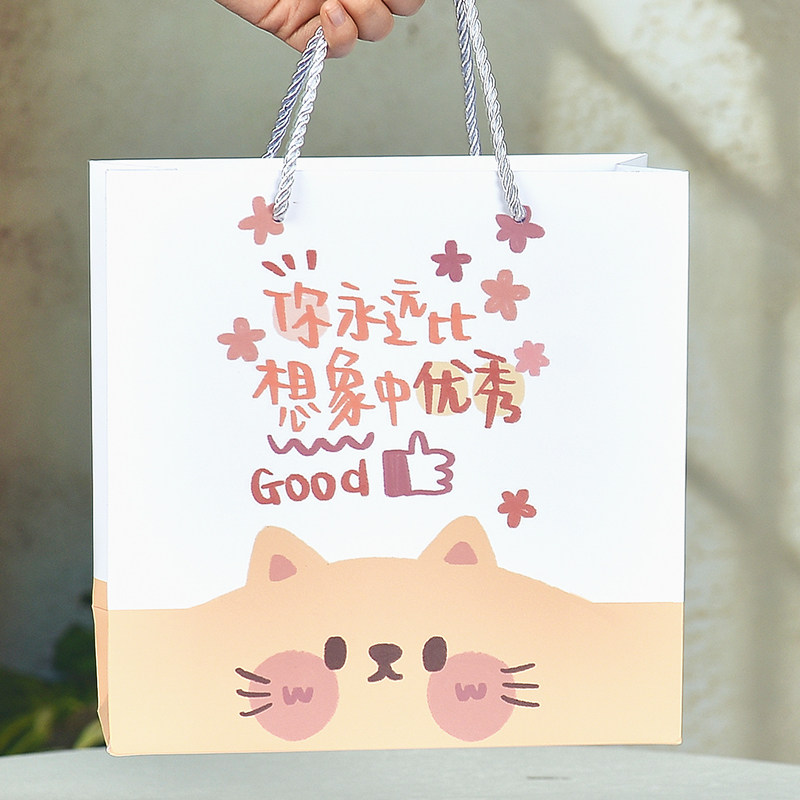 小猫祝福礼品袋生日礼袋男女朋友围巾相册礼袋精美包装袋纸礼物袋