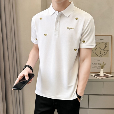 轻奢polo衫男短袖高端翻领t恤2025夏季新款男士潮牌刺绣半袖男装