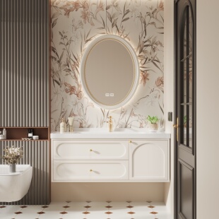 40进深陶瓷一体盆浴室柜组合超窄40cm小户型洗手盆柜洗脸盆洗漱台