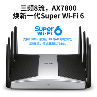 XTR7880易展Turbo版 Fi多频合一易展功能2.5G带IPTV口 AX7800三频Super 6无线路由器穿墙 LINK