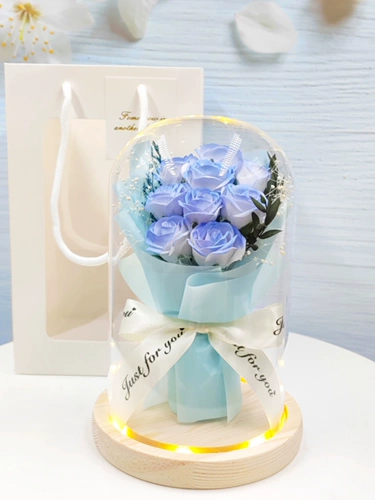 Стеклянное мыло с розой в составе для друга в форме цветка, креативный подарок, подарок на день рождения