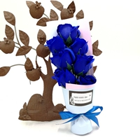 Синяя прозрачная подарочная коробка