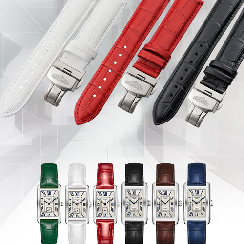 黛绰维纳真皮蝴蝶扣表带男女通用