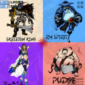 创意图案风暴之灵屠夫Dota2短袖 设计感t恤男短袖 新款 T恤男纯棉